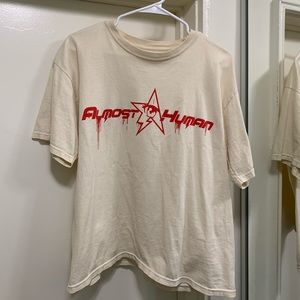 New tshirt ALMOST HUMAN  beige 100% cotton